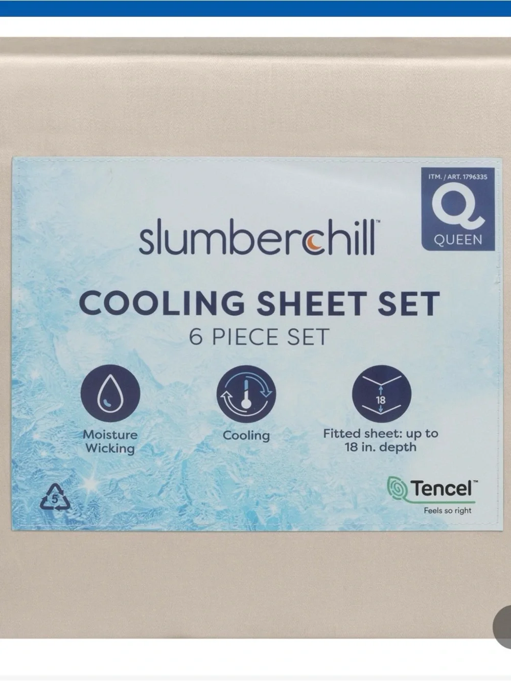 (6)Slumber Chill satin 6Piece cooling sheet set